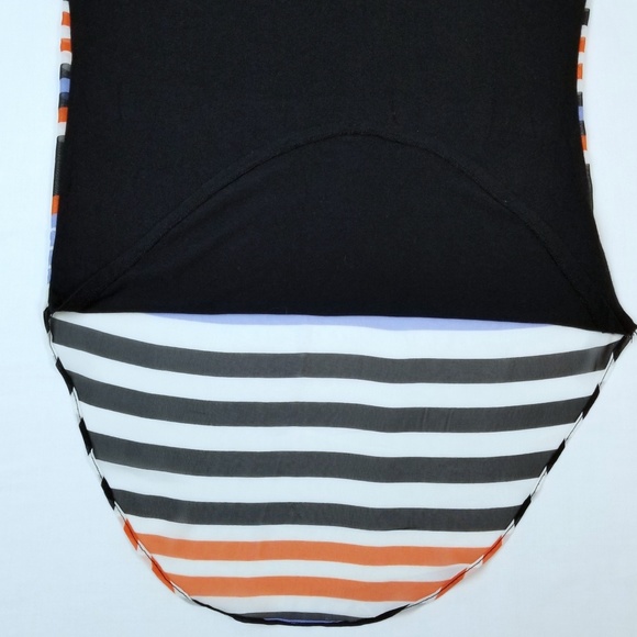 Bisou Bisou Sheer Striped Back Tee XS - Picture 7 of 7